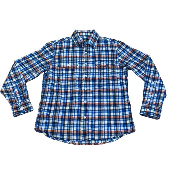 The Gap Plaid Flannel Vintage Blue Size Small Mens Dress Shirt Cotton Casual - Picture 1 of 8